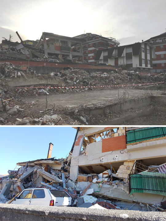 Photo 28: Examples of destruction and damage in skeletal residential buildings in Amtrich, 26/10/16 Photo: Yaron Ofir